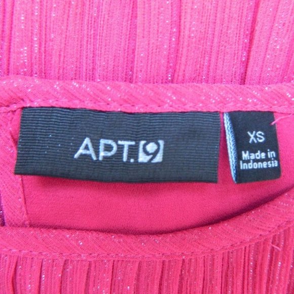 Apt. 9 Sleeveless Pleated Chiffon Dopamine Pink Top Size XS - Picture 6 of 8